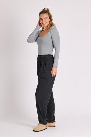 One Ten Willow Waist Detail Pant - Black