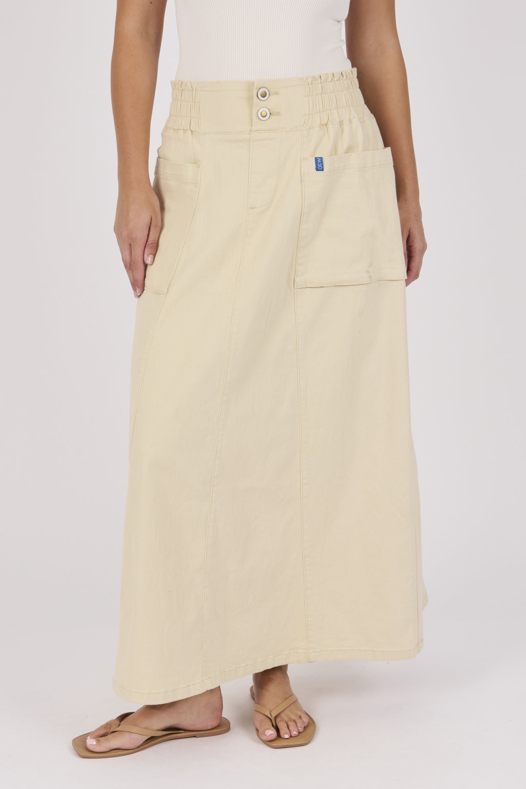 One Ten Willow Patch Pocket Skirt - Ecru