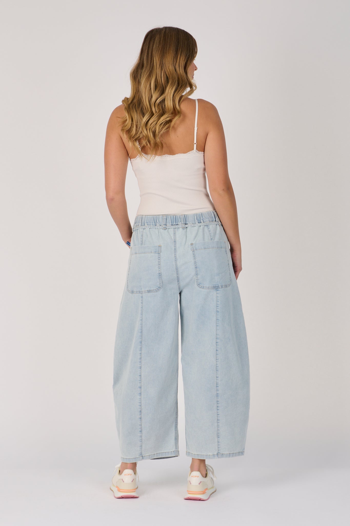 One Ten Willow Barrel Leg Jeans - Light Blue