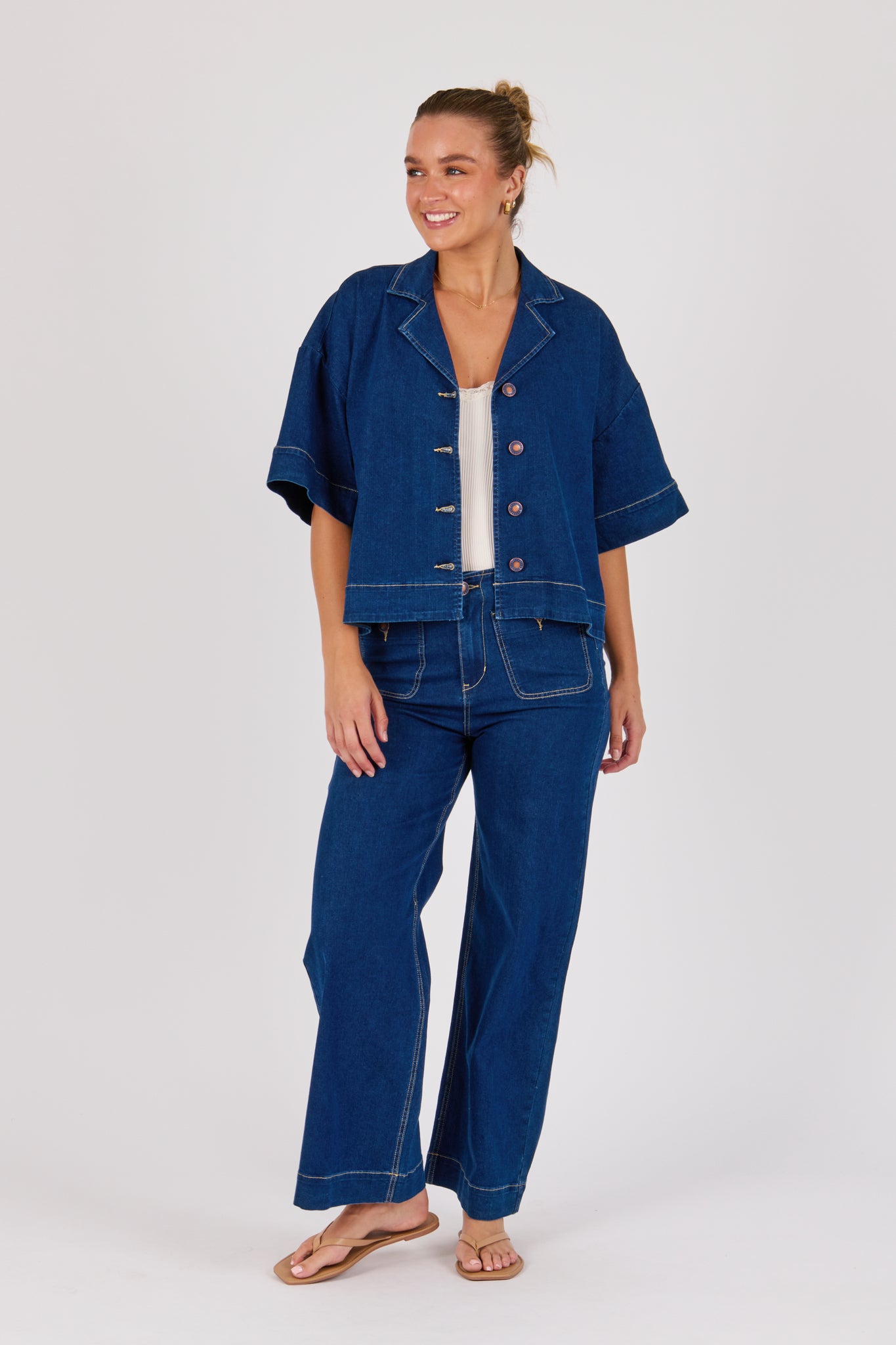 One Ten Willow Collared Shirt - Dark Blue