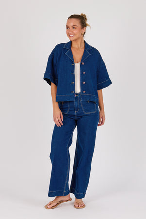 One Ten Willow Collared Shirt - Dark Blue