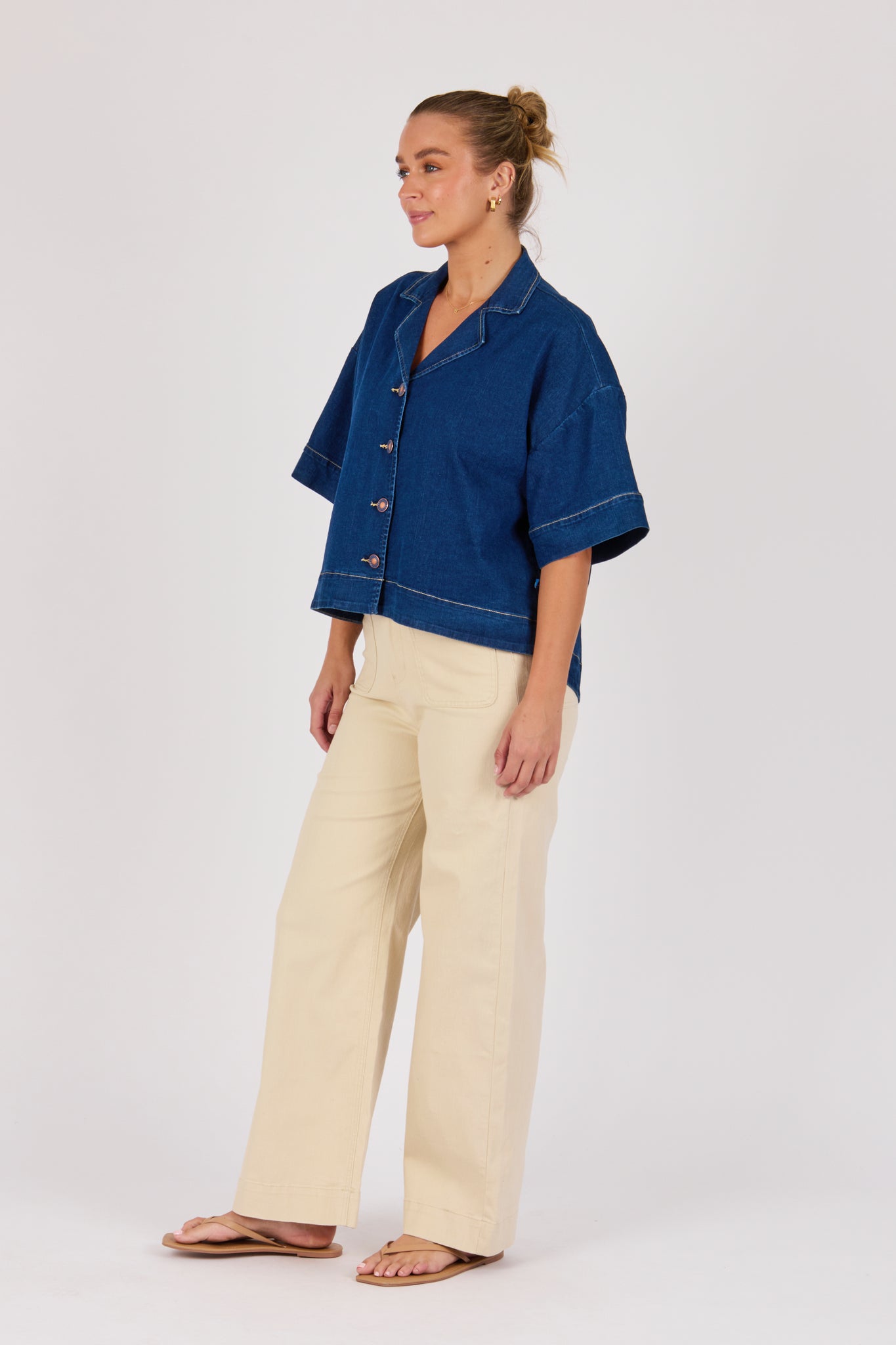 One Ten Willow Collared Shirt - Dark Blue