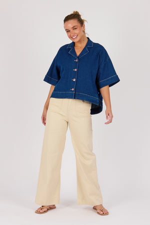 One Ten Willow Collared Shirt - Dark Blue