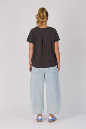 One Ten Willow Pleat Back Tee - Chocolate Love