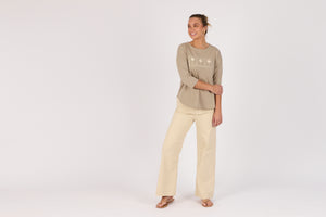 One Ten Willow 3/4 Sleeve Tee - Sage Dandelion