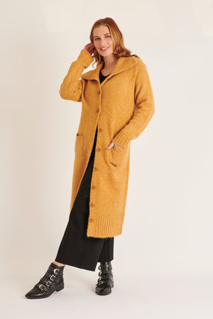 Ellis and Dewey Longline Cardigan - Golden Wheat