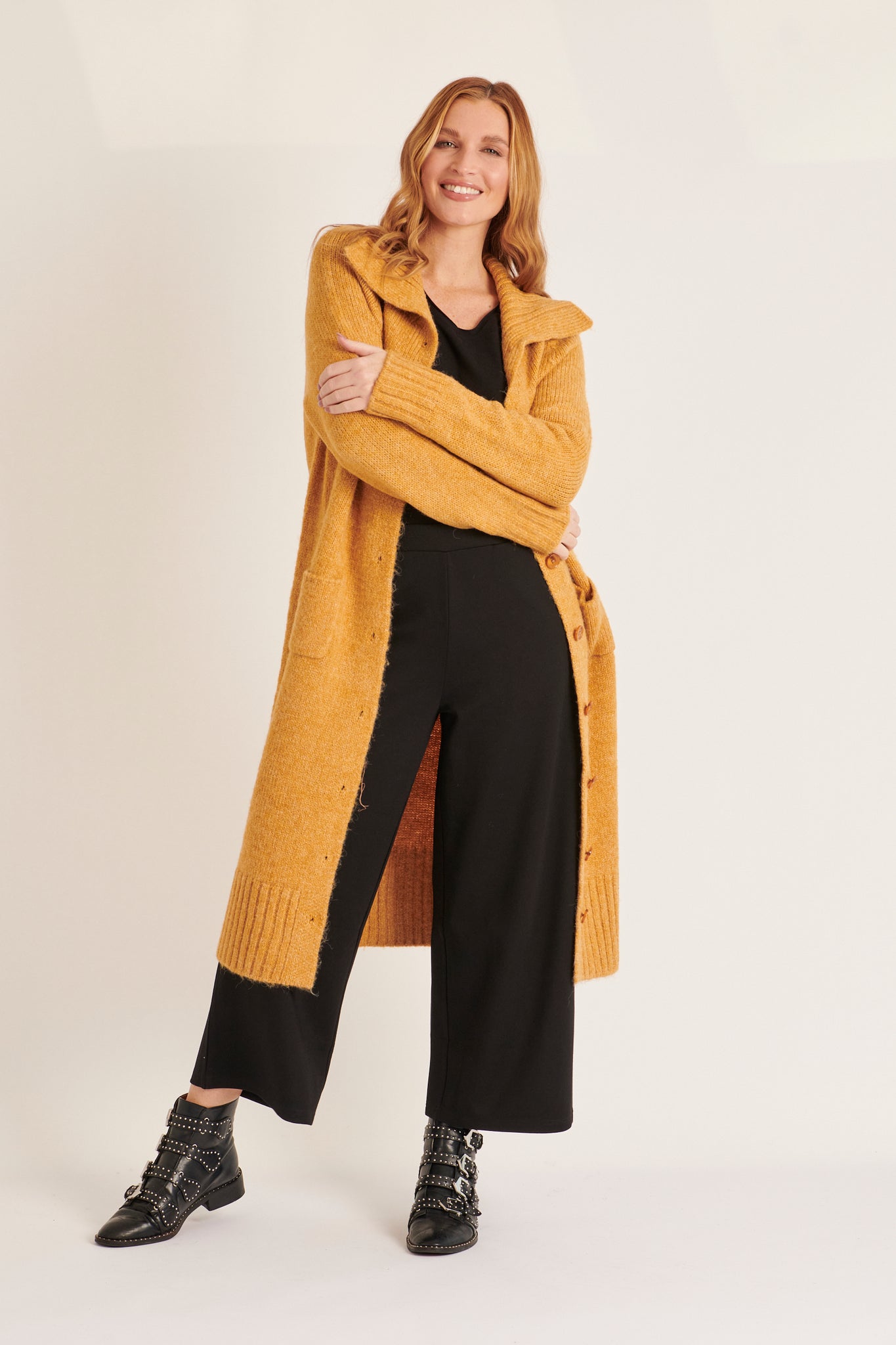 Ellis and Dewey Longline Cardigan - Golden Wheat