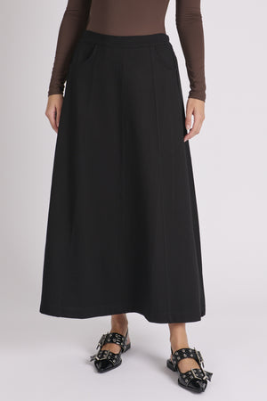 Ellis and Dewey A-Line Ponte Skirt - Black