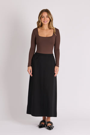 Ellis and Dewey A-Line Ponte Skirt - Black