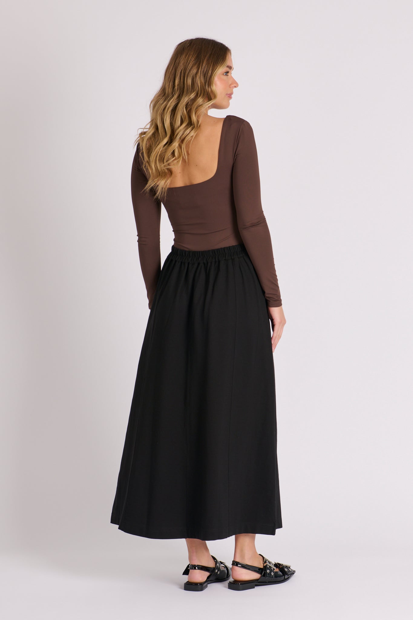 Ellis and Dewey A-Line Ponte Skirt - Black