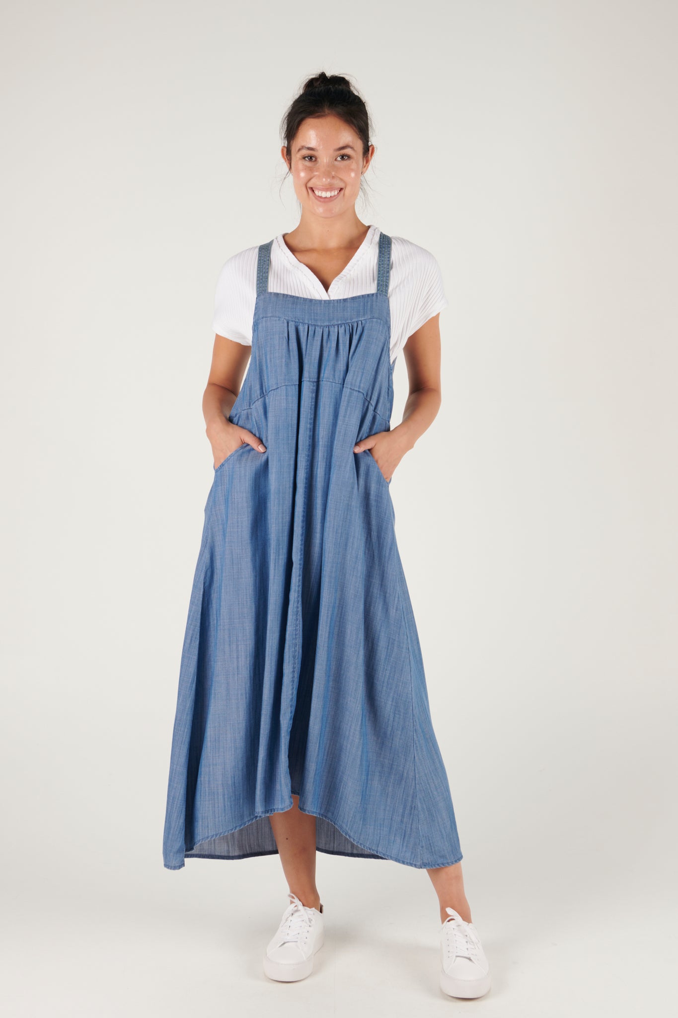 Ellis and Dewey Pinafore Dress - Blue