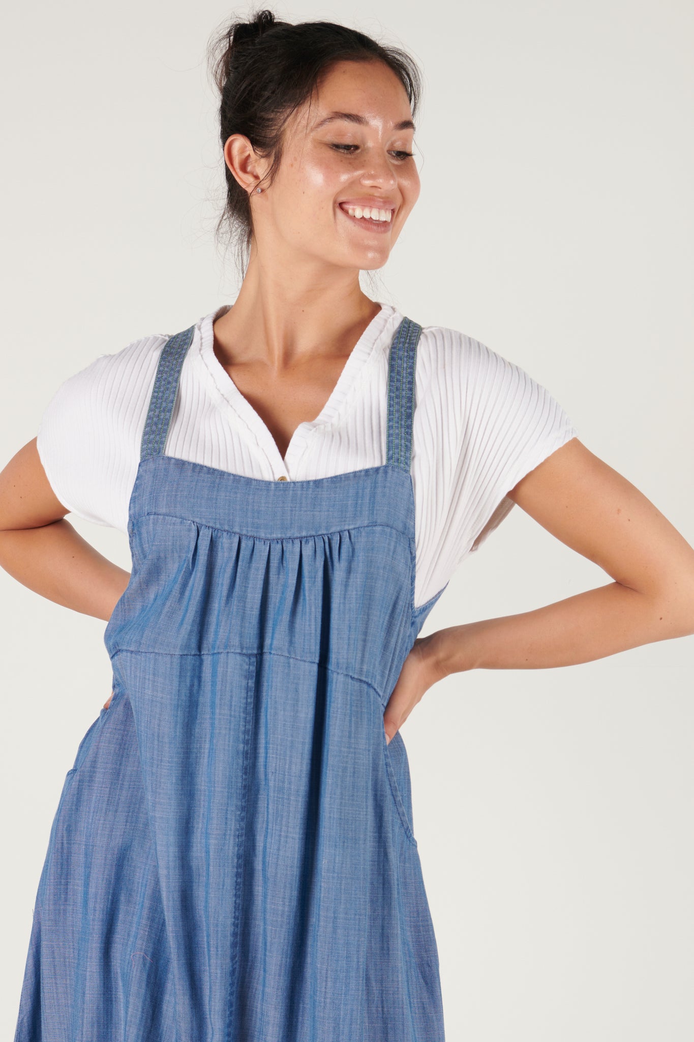 Ellis and Dewey Pinafore Dress - Blue