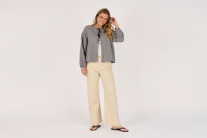 Ellis and Dewey Tie Front Jacket - Black Check