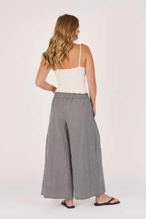 Ellis and Dewey Gather Detail Pant - Black Check