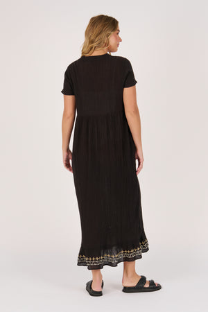 Ellis and Dewey V Neck Maxi Dress - Black