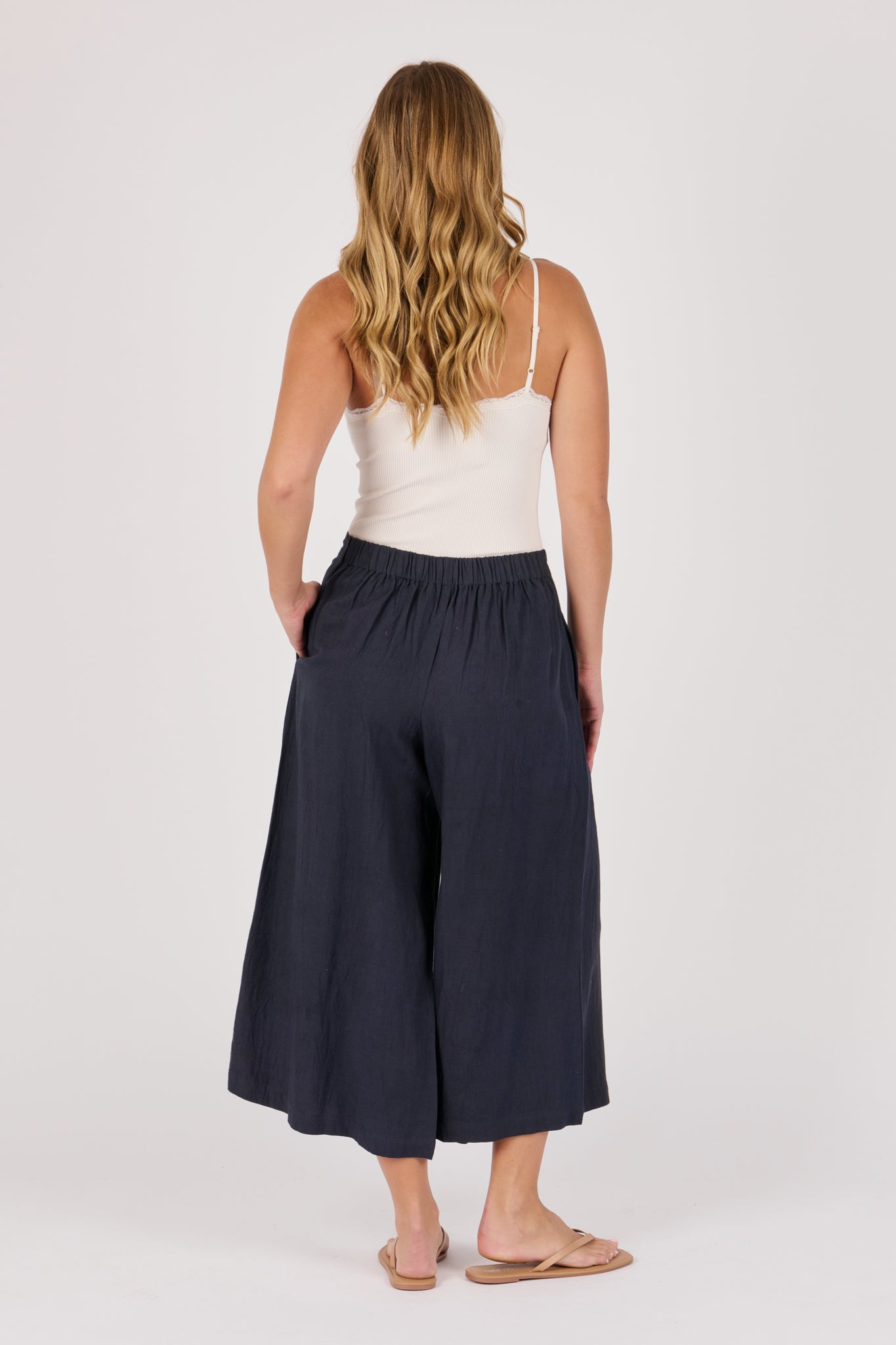Ellis and Dewey Button Detail Pant - Blue