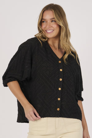 Ellis and Dewey Batwing Shirt - Black