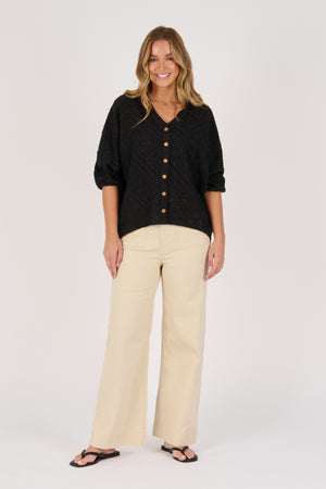 Ellis and Dewey Batwing Shirt - Black