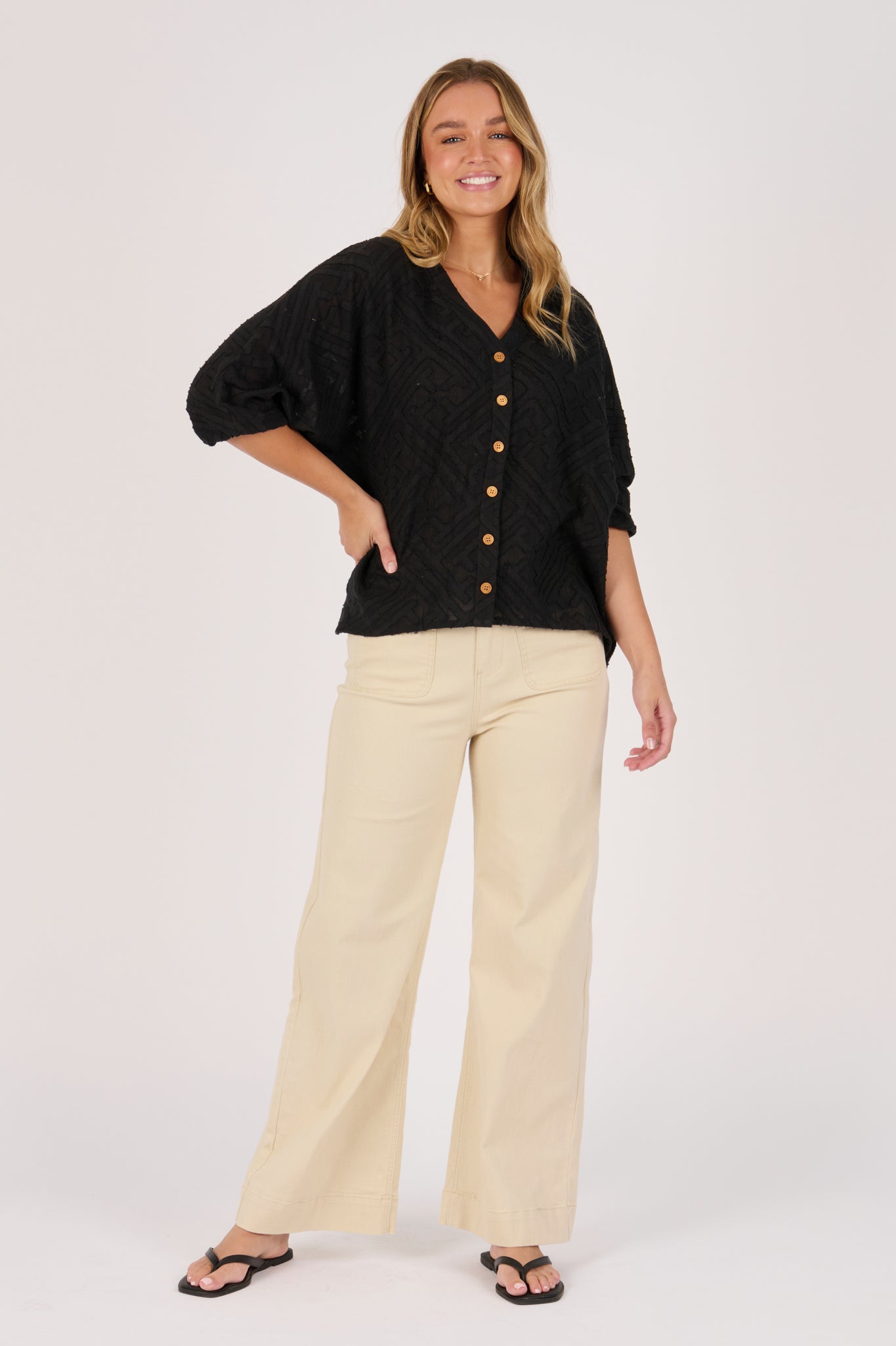 Ellis and Dewey Batwing Shirt - Black