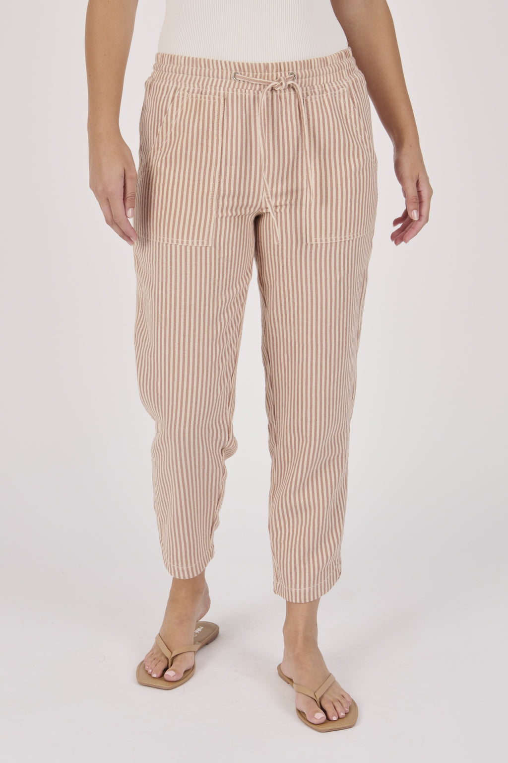 Ellis and Dewey Beach Pant - Mocha Stripe