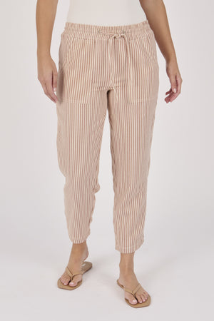 Ellis and Dewey Beach Pant - Mocha Stripe