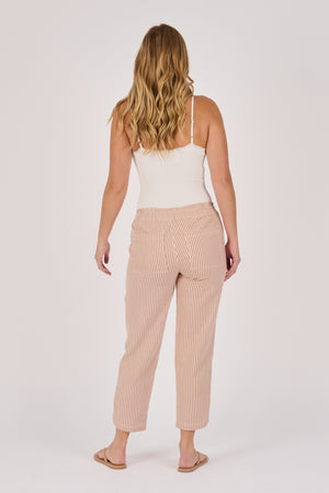 Ellis and Dewey Beach Pant - Mocha Stripe