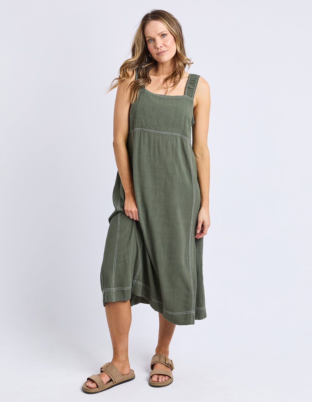 Foxwood Sage Dress - Khaki
