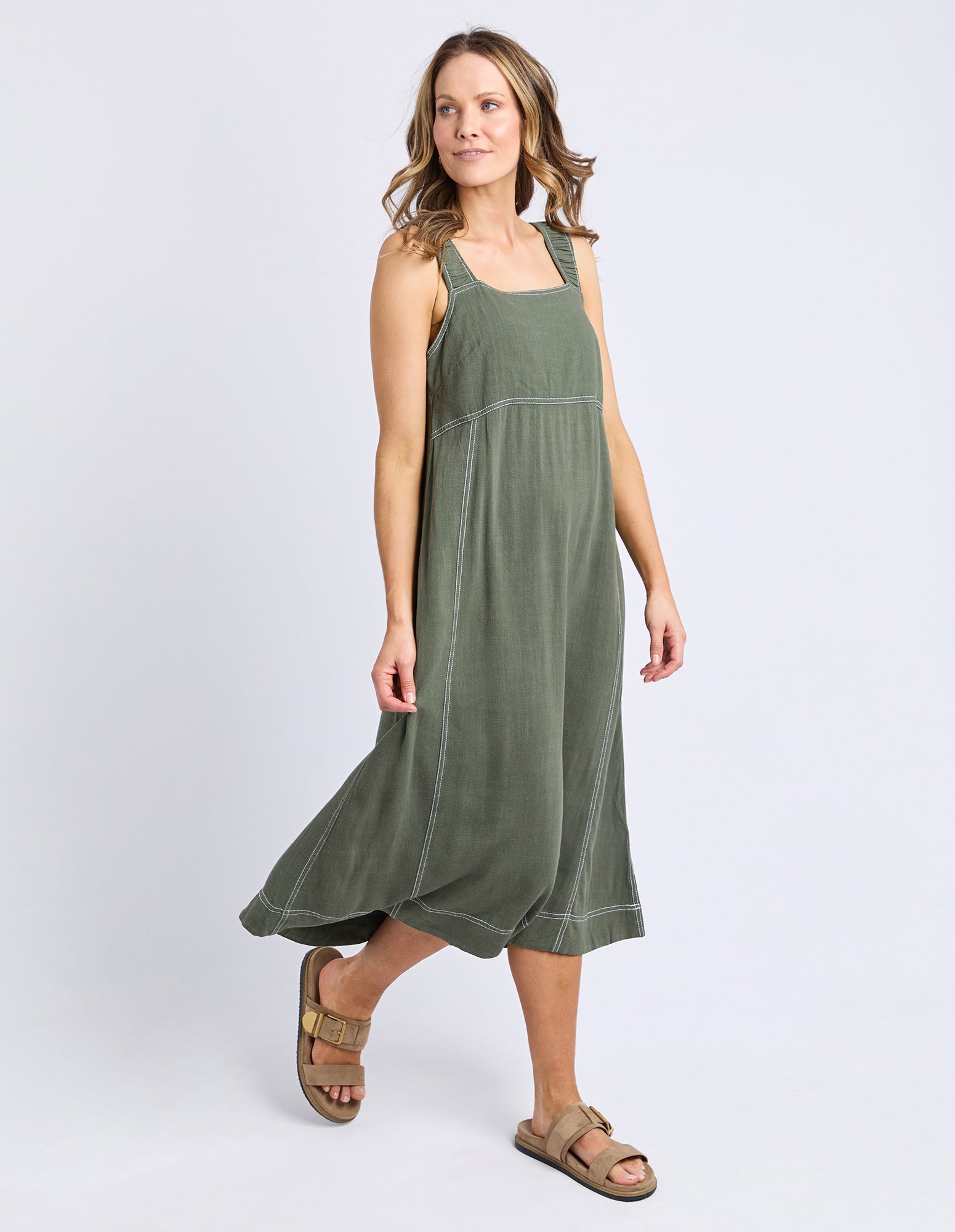 Foxwood Sage Dress - Khaki