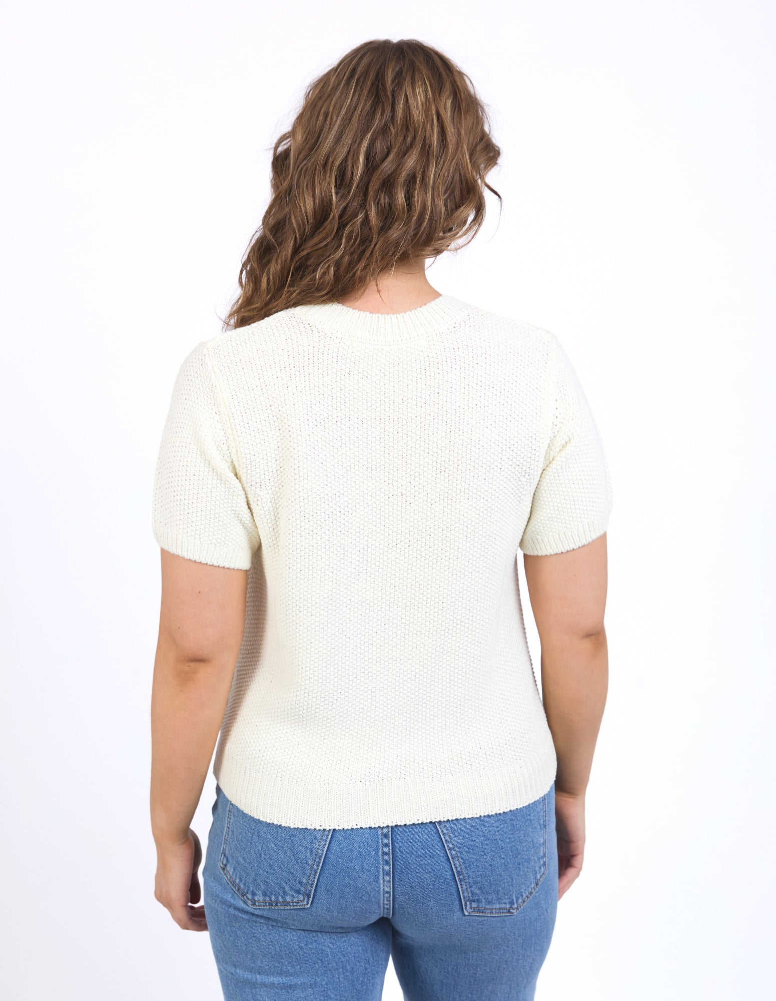Foxwood Blair Short Sleeve Knit - Vintage White