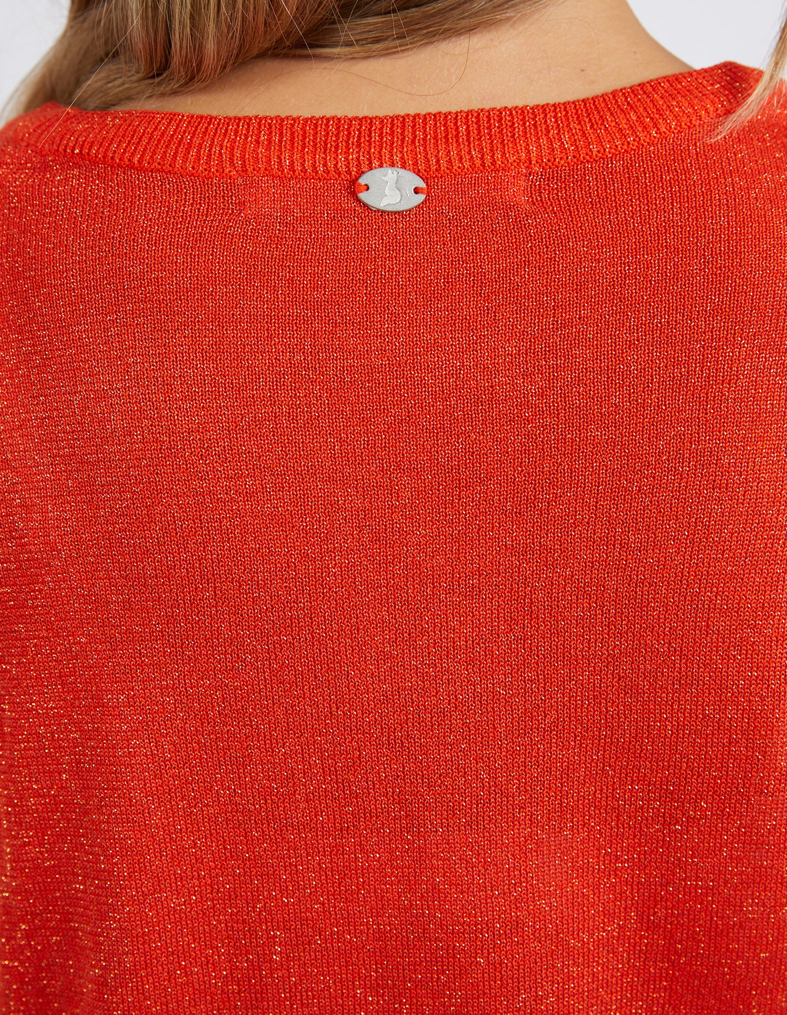 Foxwood Alma Metallic Knit - Spicy Orange