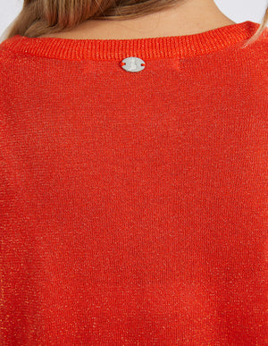 Foxwood Alma Metallic Knit - Spicy Orange