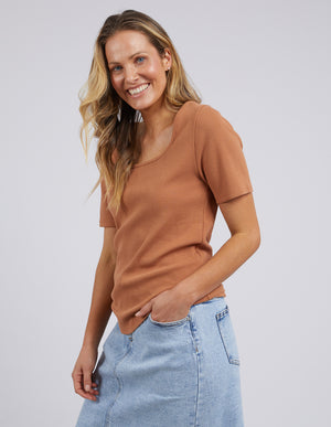 Foxwood Emmy Rib Tee - Latte