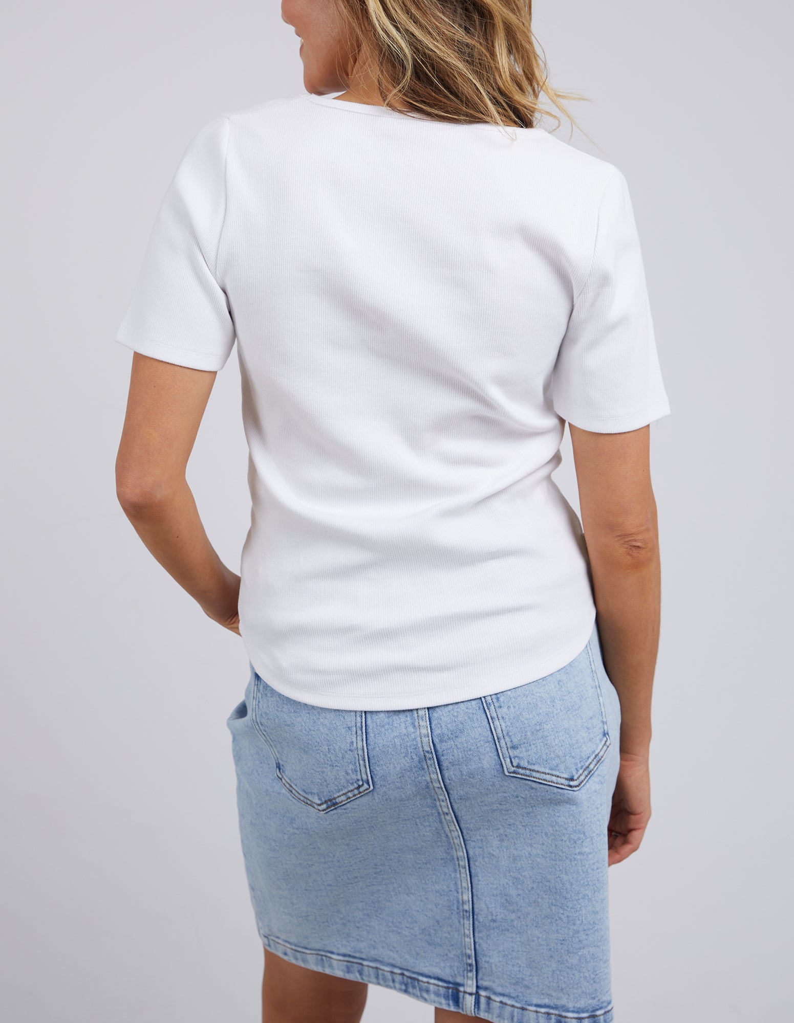 Foxwood Emmy Rib Tee - White