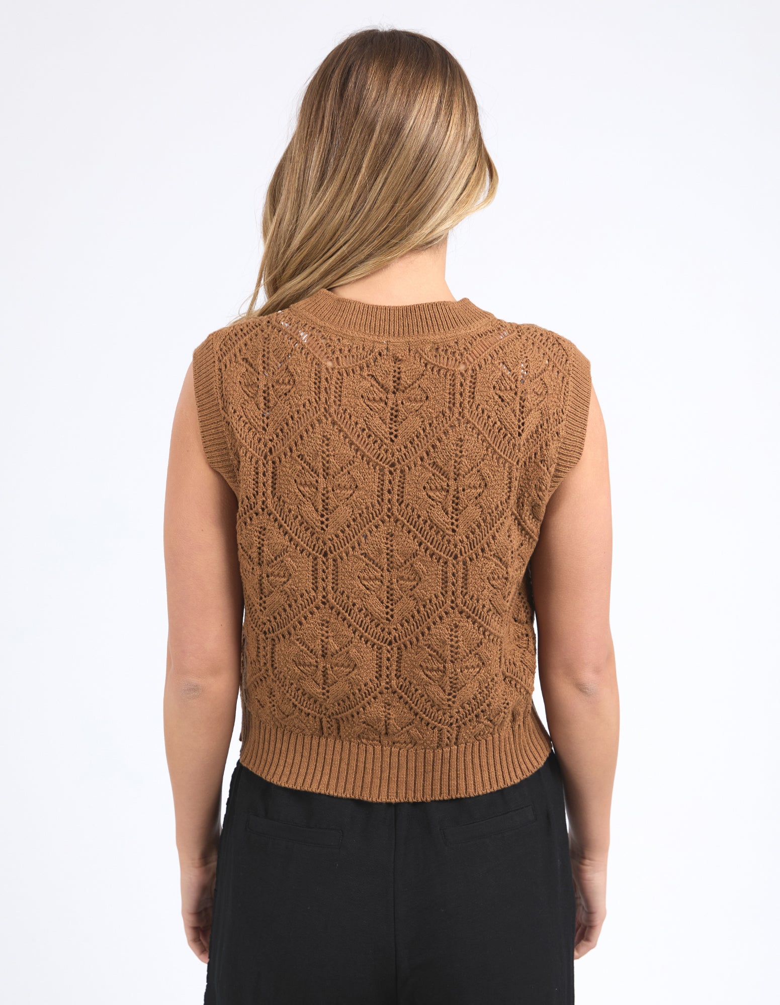 Foxwood Luna Knit Vest - Toasted Coconut