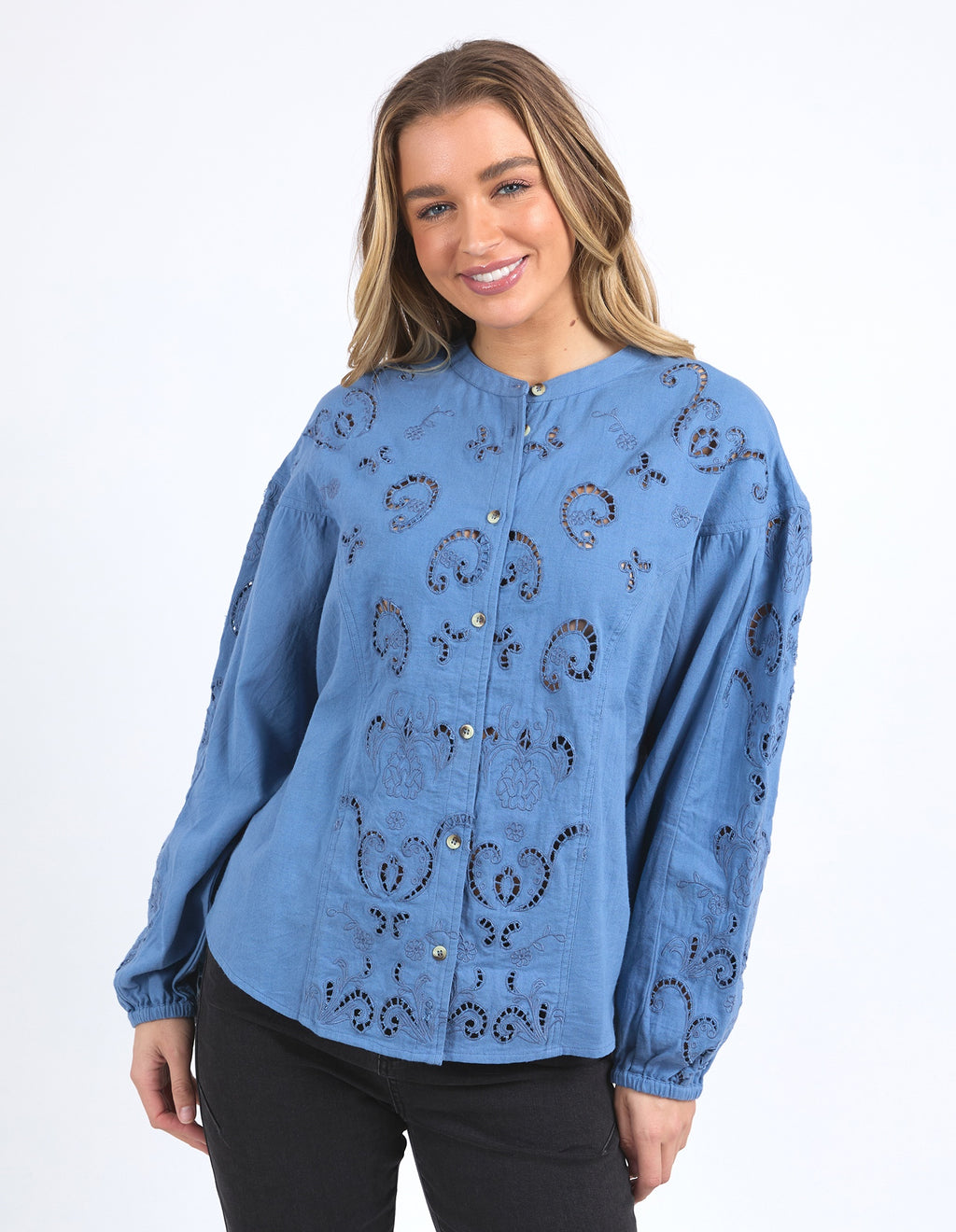 Foxwood Marlow Blouse - Coronet Blue