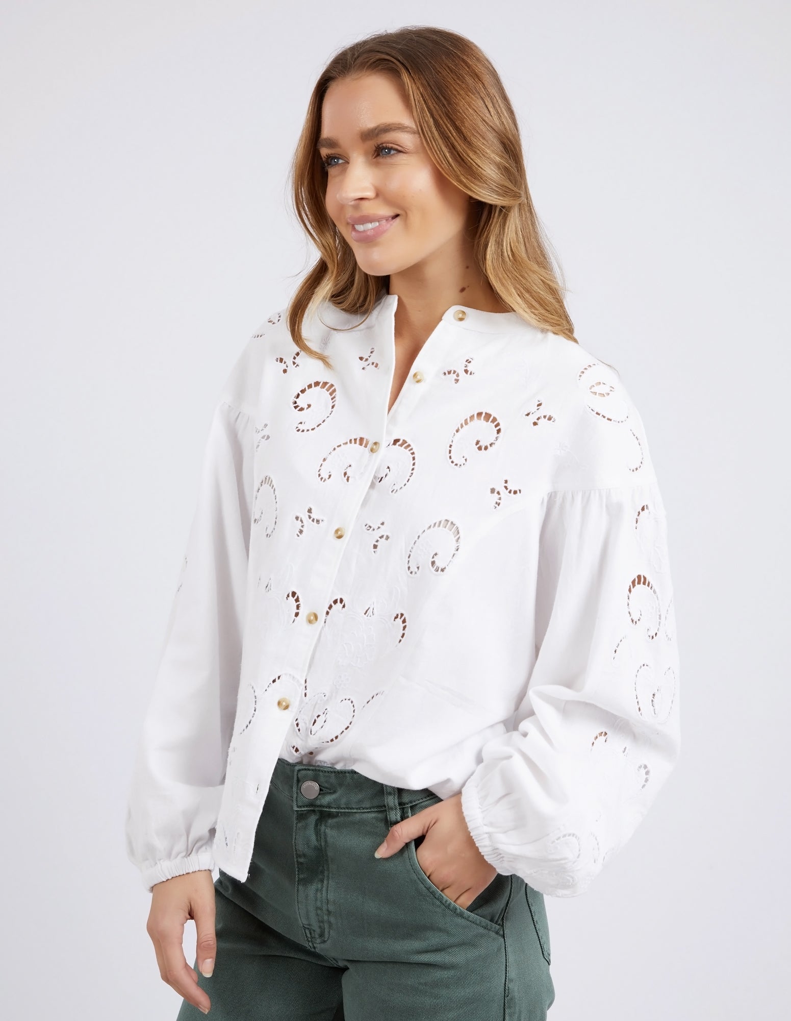 Foxwood Marlow Blouse - Egret