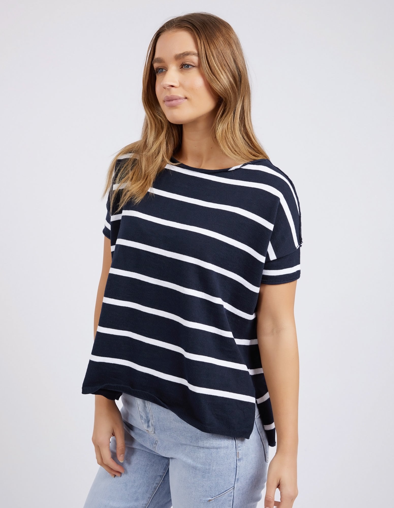 Foxwood Tahlia Stripe Tee - Navy/White