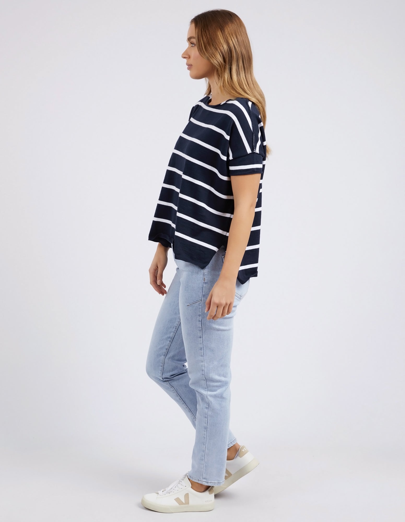 Foxwood Tahlia Stripe Tee - Navy/White