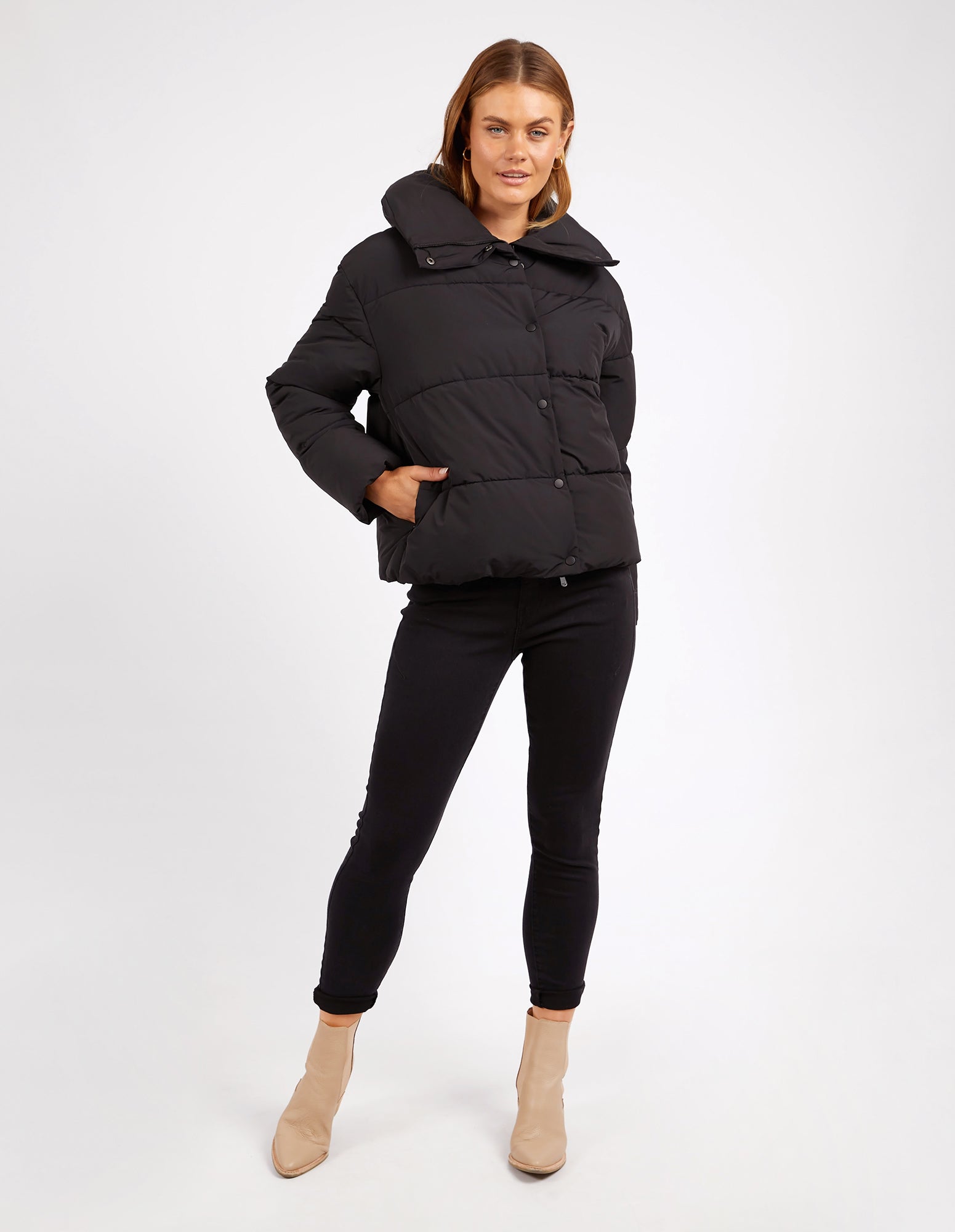 Foxwood Essential Puffer Jacket - Black