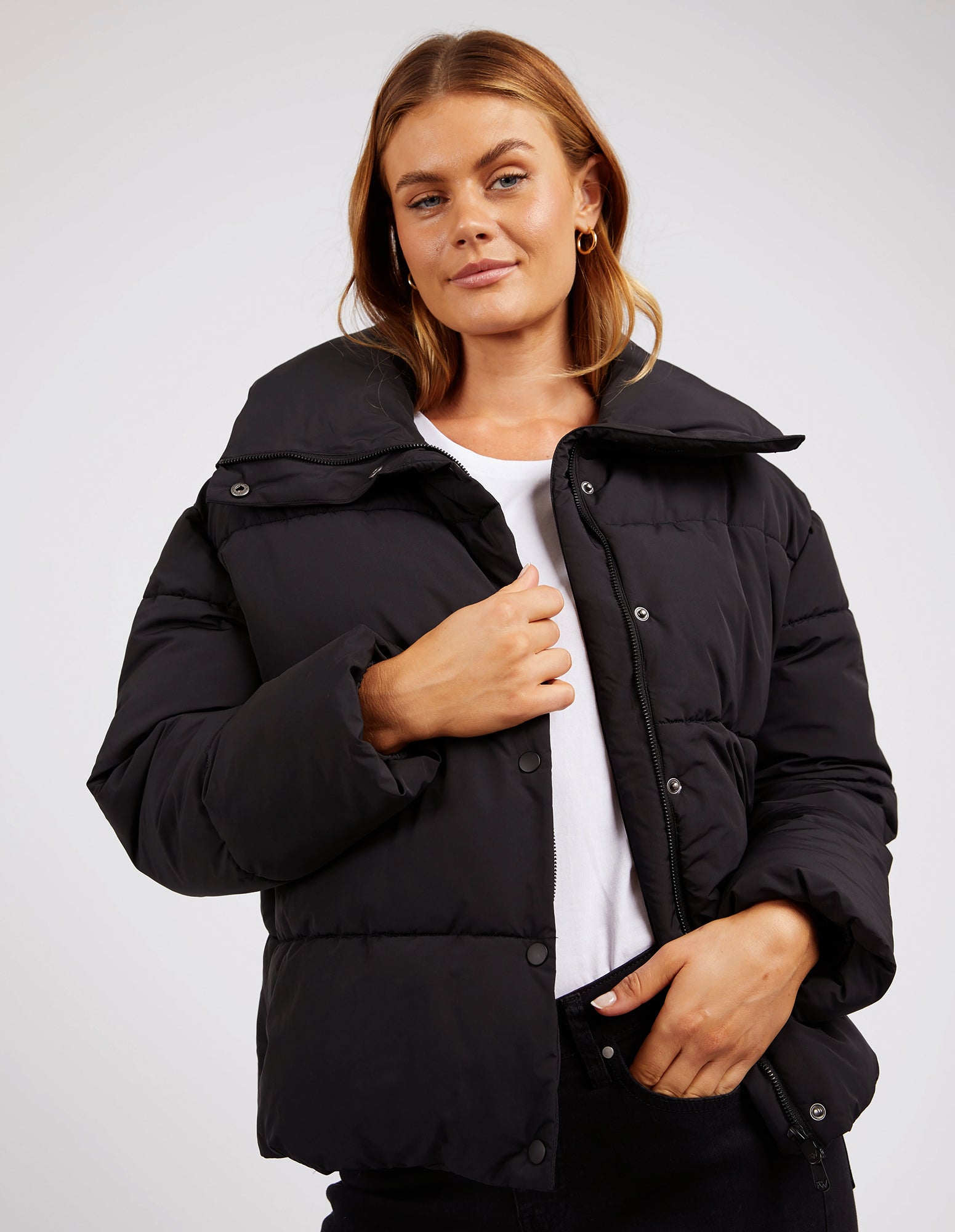 Foxwood Essential Puffer Jacket - Black