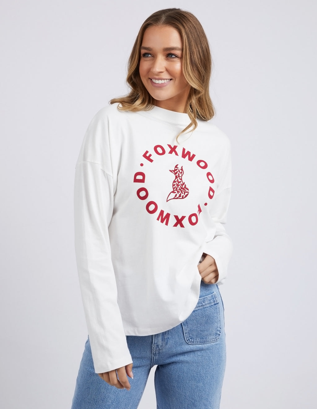 Foxwood Statement LS Tee - Vintage White