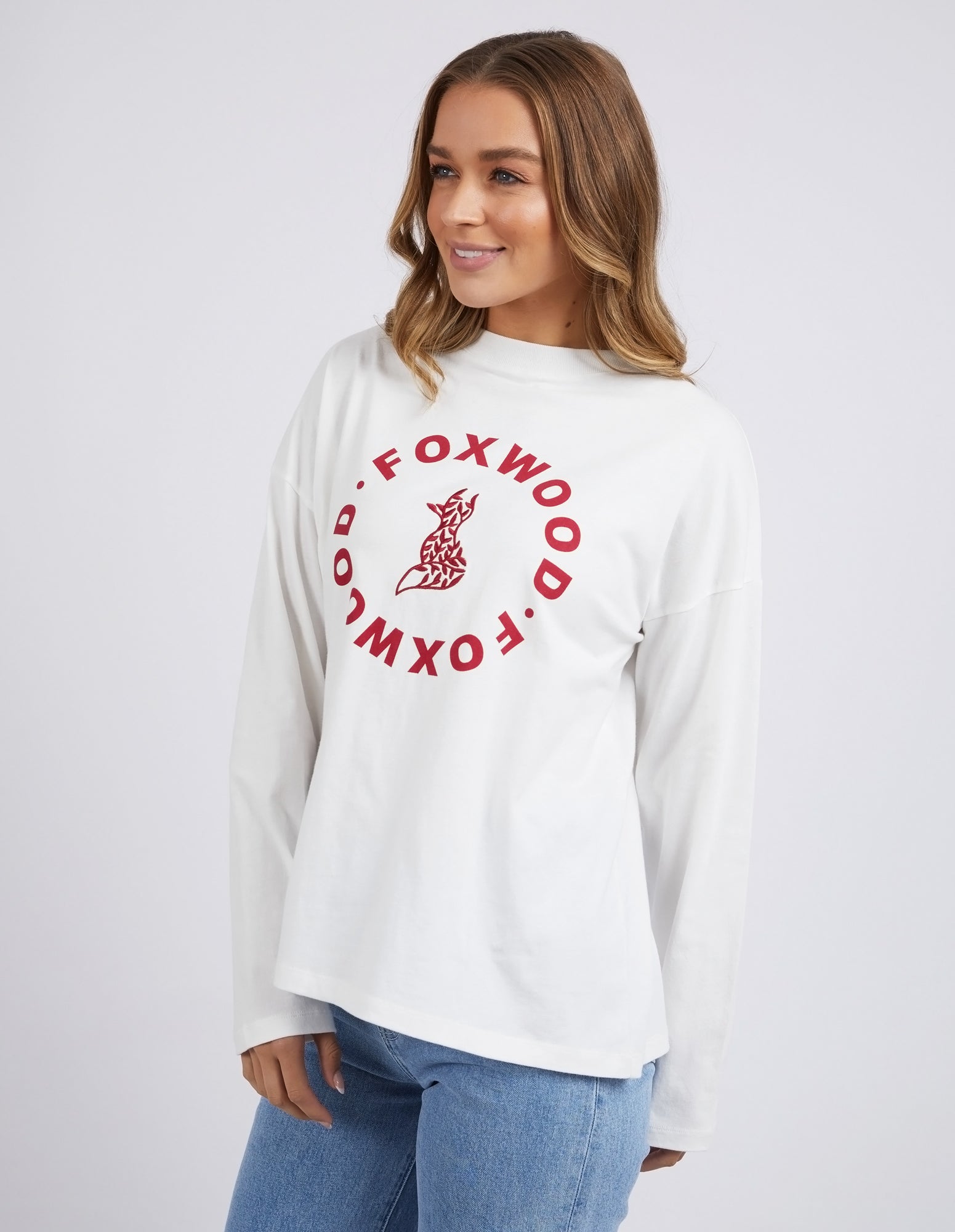 Foxwood Statement LS Tee - Vintage White