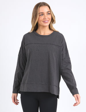 Foxwood Throw On Tee - Coal