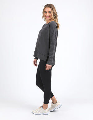 Foxwood Throw On Tee - Coal