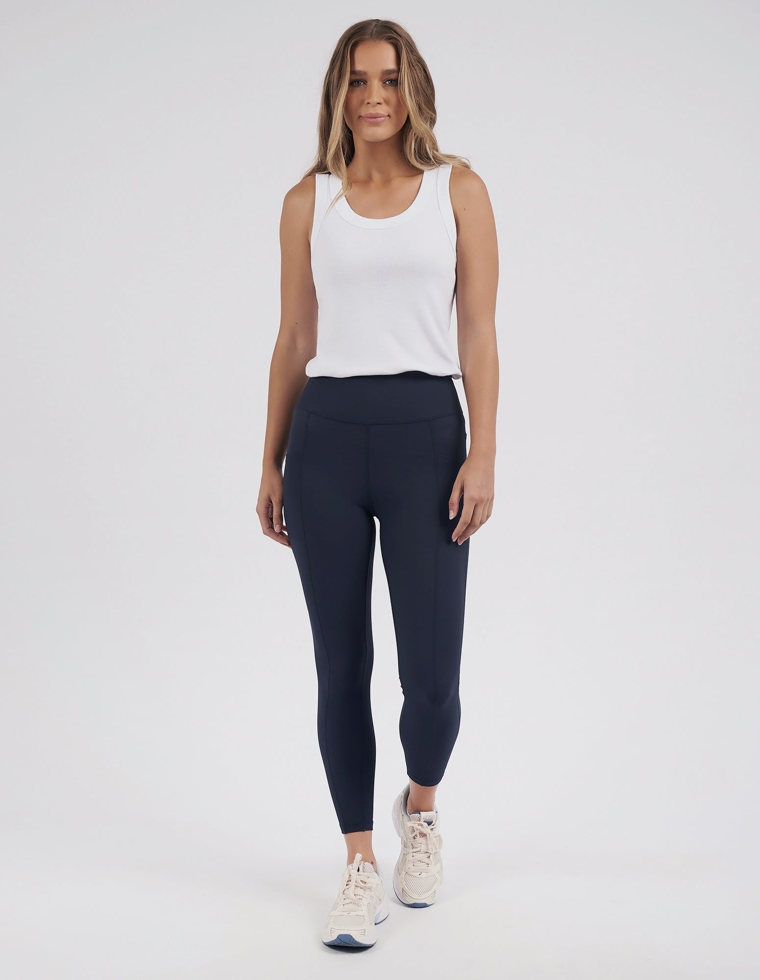 Foxwood Luxe Rib Legging - Navy