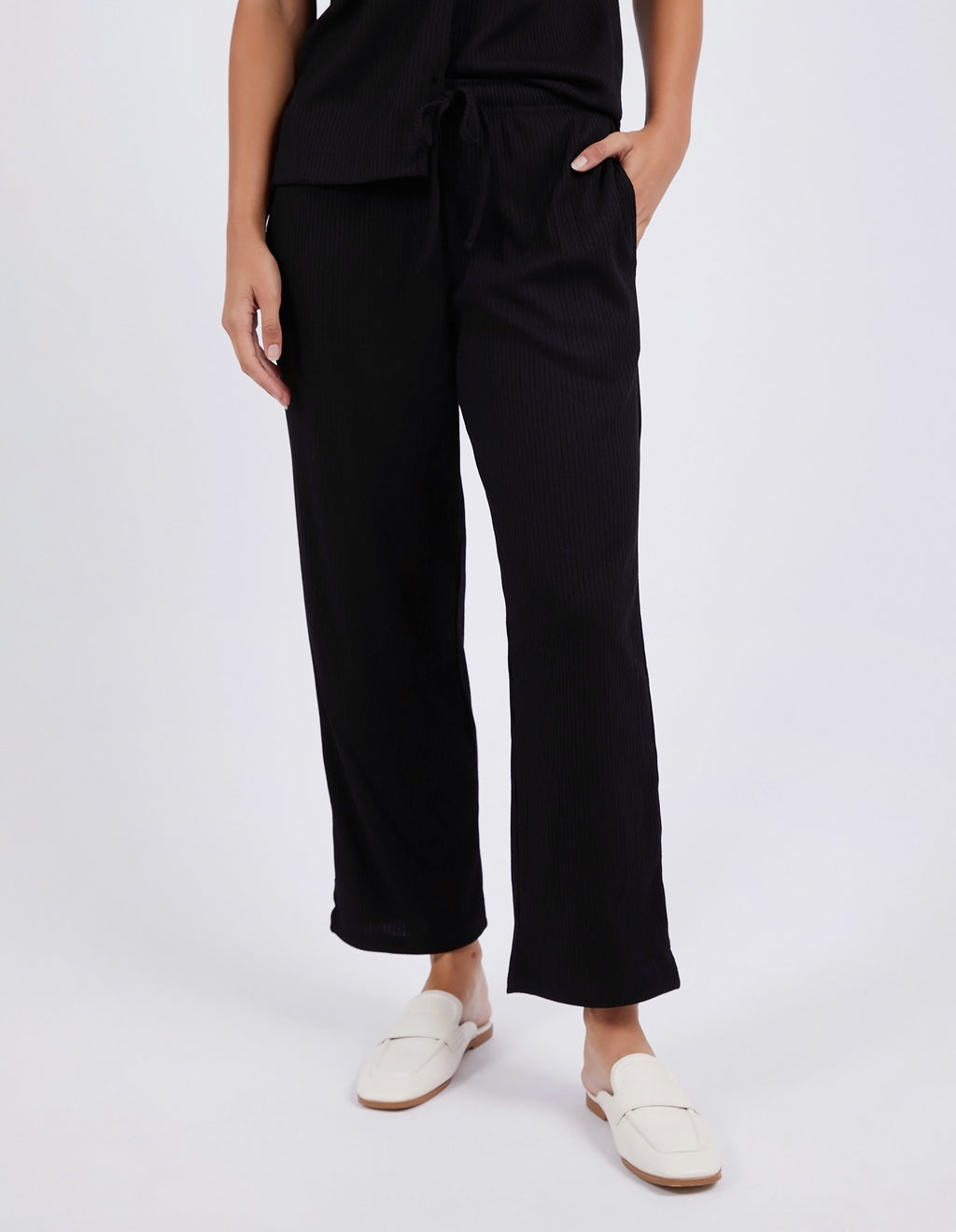 Foxwood Neve Rib Pant - Black