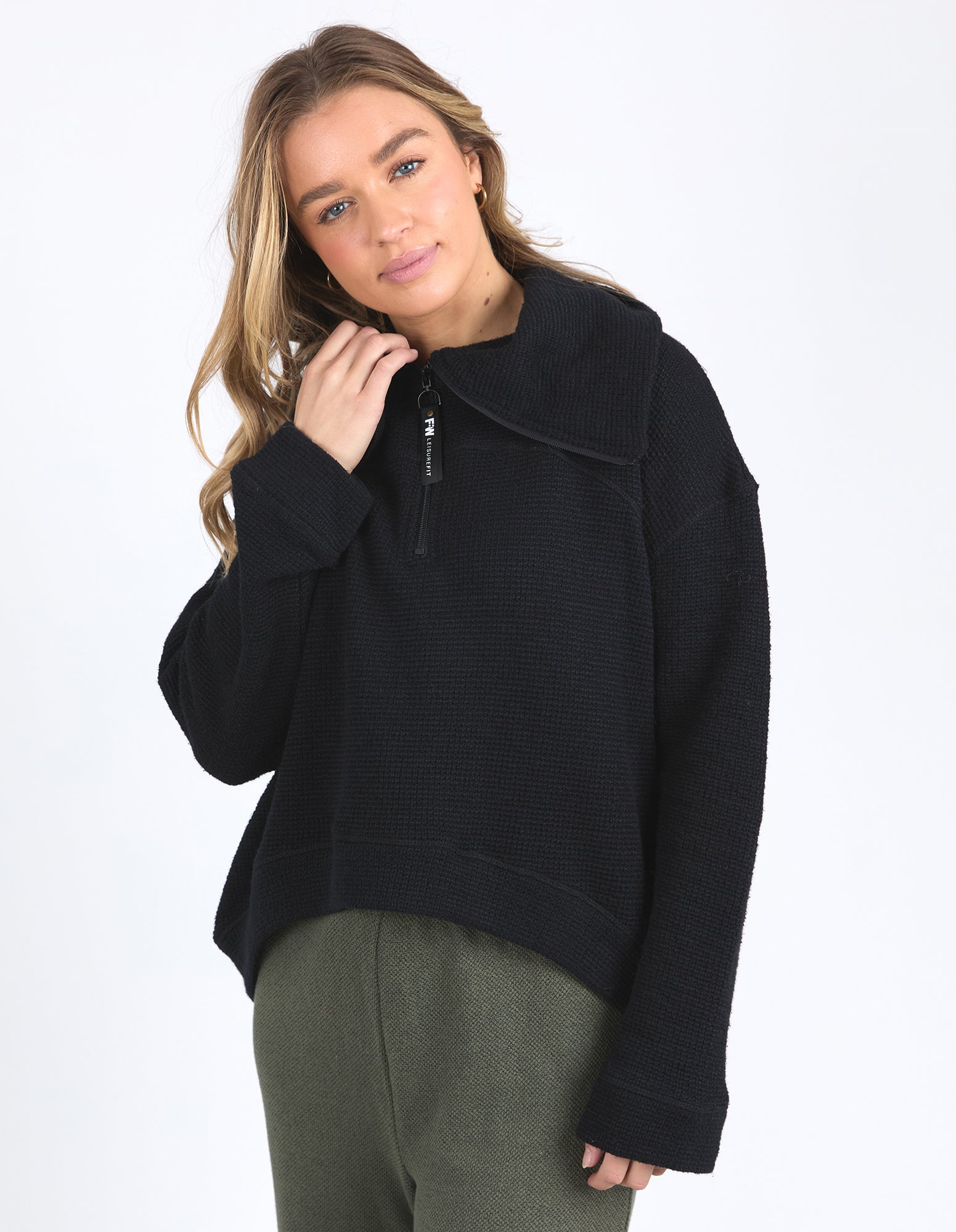 Foxwood Huntsville Zip Crew - Black