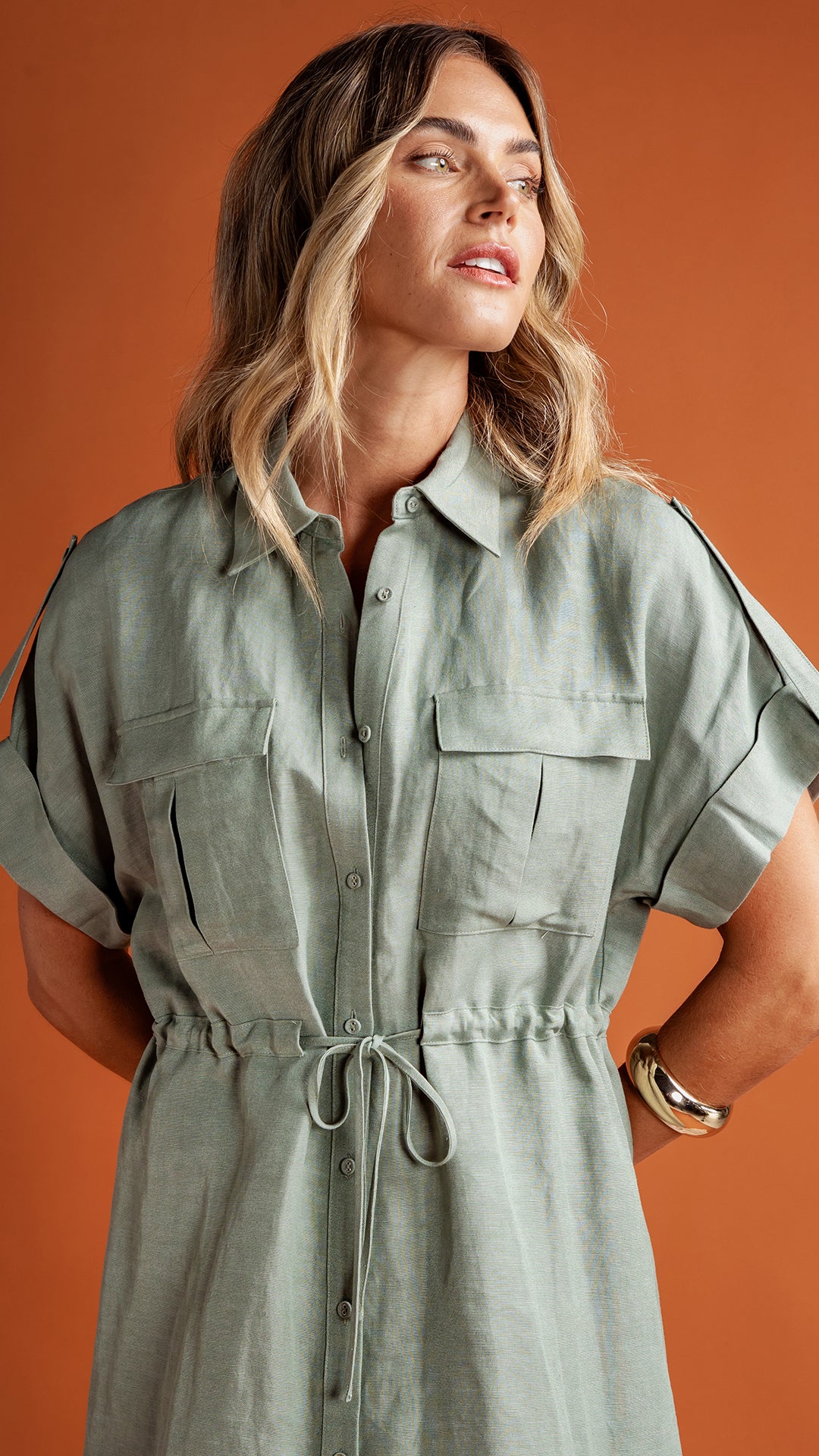 Foxwood Willow Shirt Dress - Iceberg Green