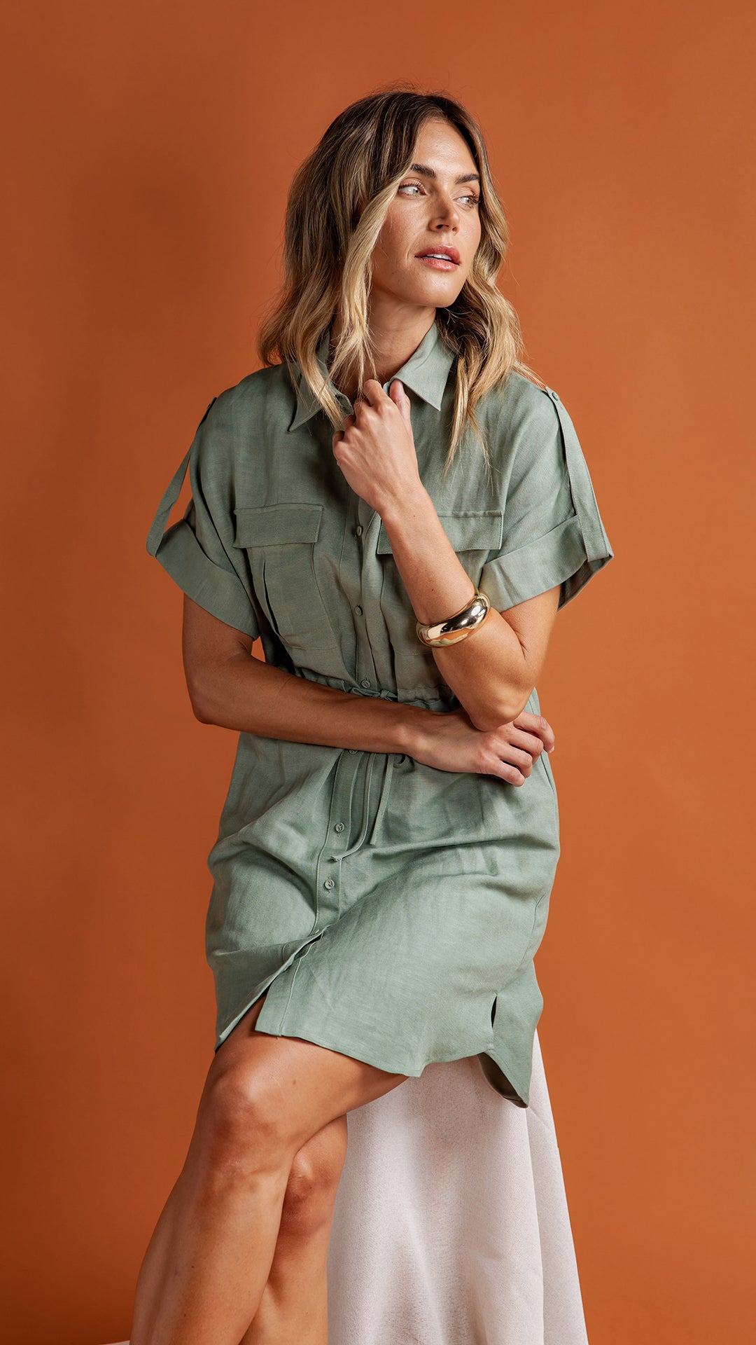Foxwood Willow Shirt Dress - Iceberg Green