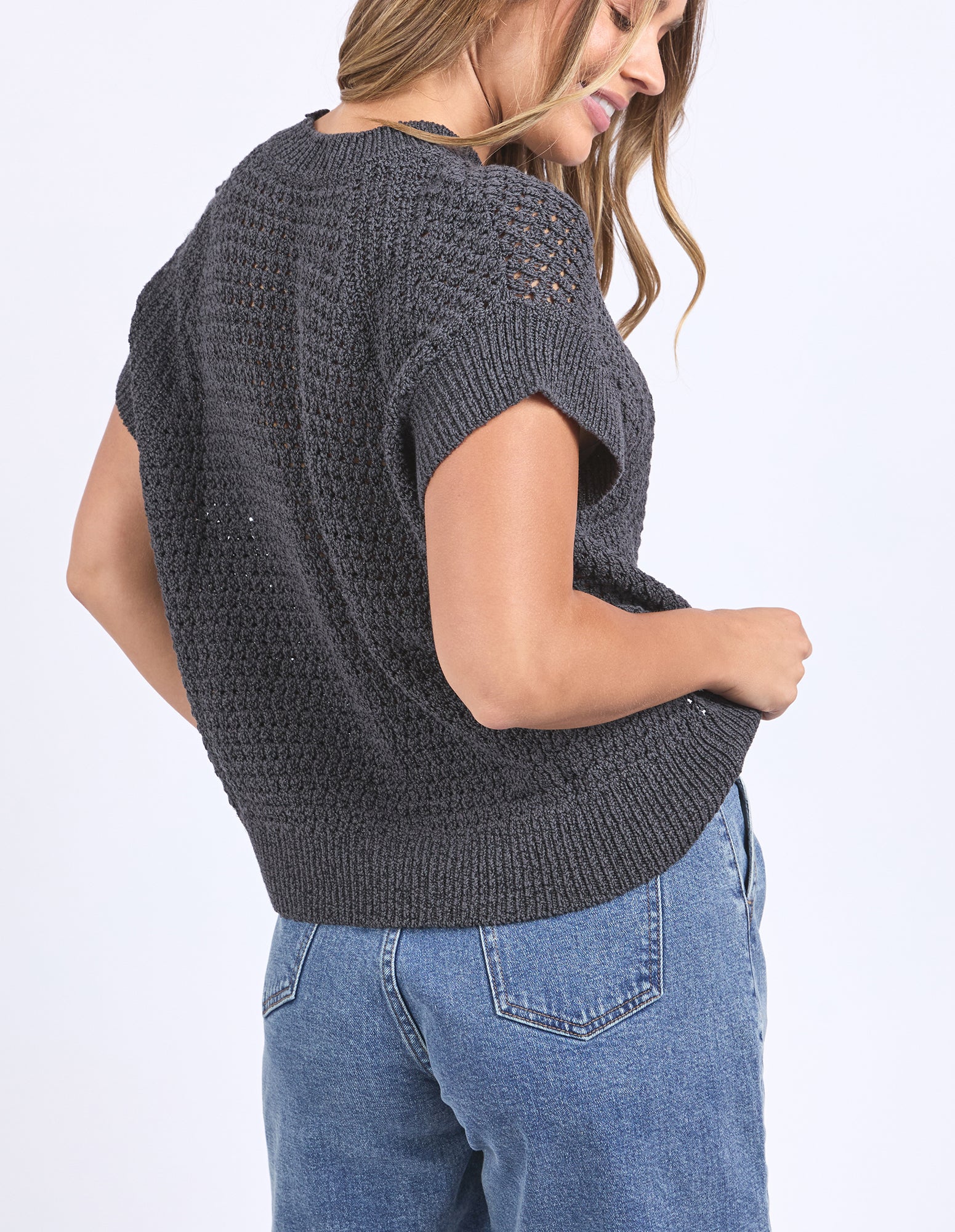 Foxwood Isla Knit Vest - Charcoal